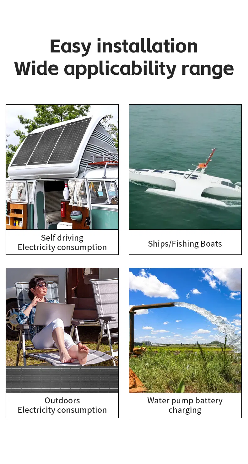 Painel Solar Leve Off-Grid para Soluções de Energia em RV