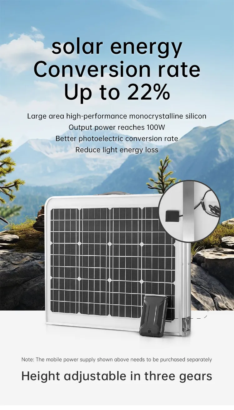 100W Painel Solar Portátil Dobrável de Silício Monocristalino de Alta Eficiência para Camping IP68 À Prova d'Água
