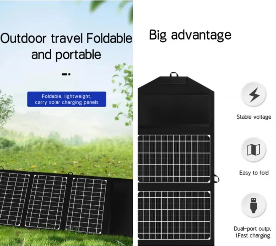 Carregador Solar Dobrável Detalhe 1