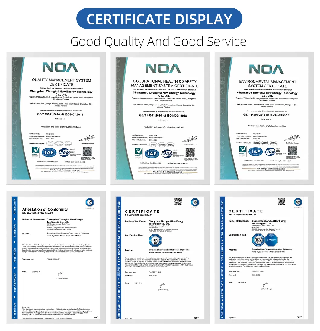 Certificações de Qualidade Internacional do Painel Solar