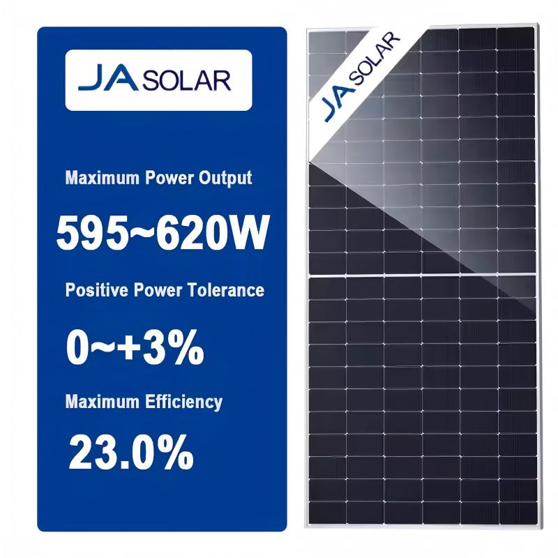 Preço Barato Ja Painéis Solares Jam66D45lb 590W 595W 600W 605W 610W 615W 620W 625W 630W Bifacial Tipo N para Fazenda Solar Comercial