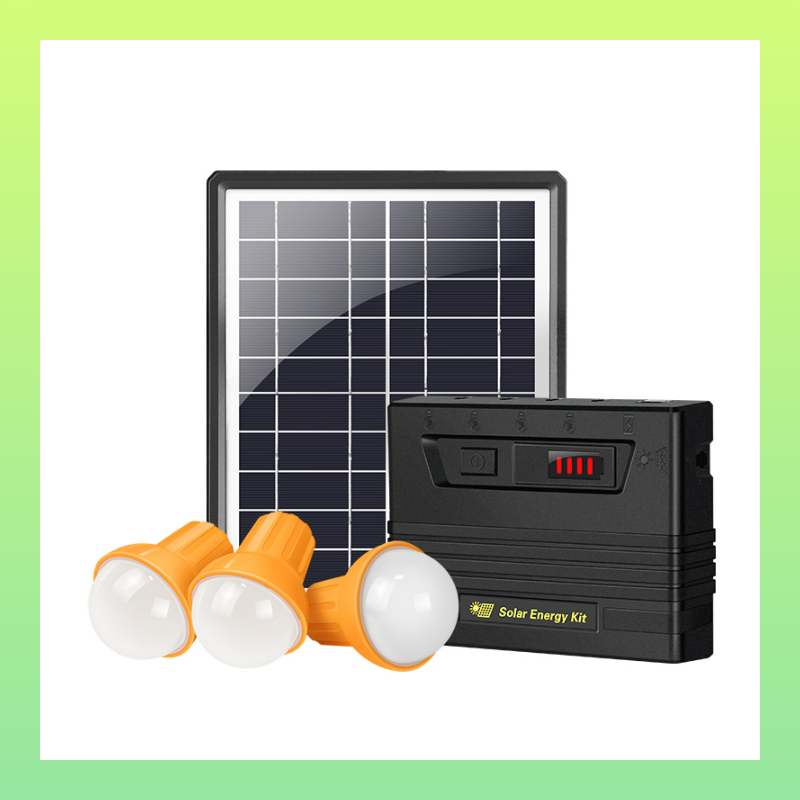 5W Sistema de Energia Solar Portátil Luz de Casa Kit de Painel Solar com 3 Lâmpadas LED