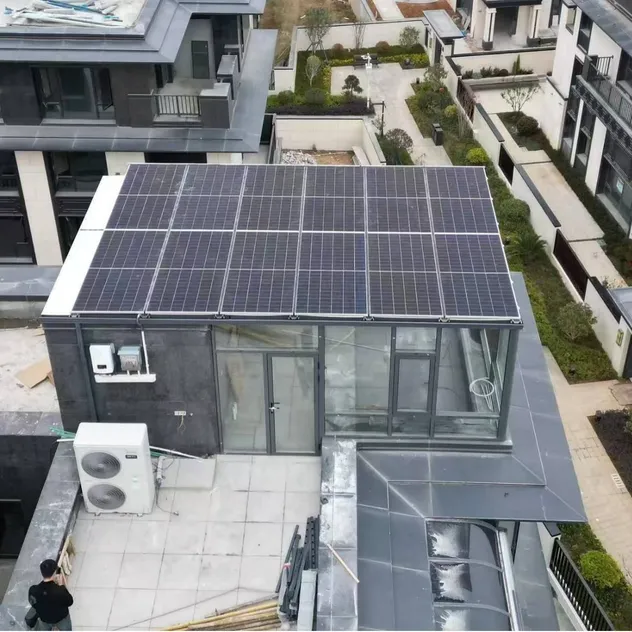Dispositivo Fotovoltaico Completo de Grande Capacidade Industrial para Estação de Energia Conectada à Rede em Telhados de Edifícios Comerciais Sistema de Painéis Solares