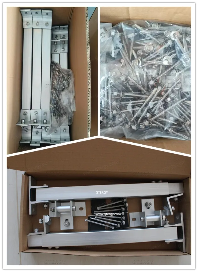 Kit de Suporte Ajustável para Painel Solar PV de Instalação Rápida