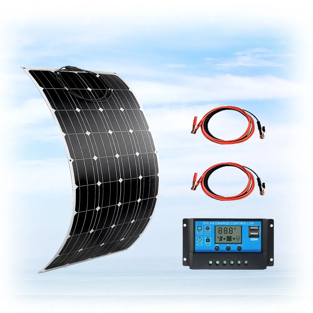 Painel Solar Flexível de Silício Monocristalino Portátil para Camping em RV