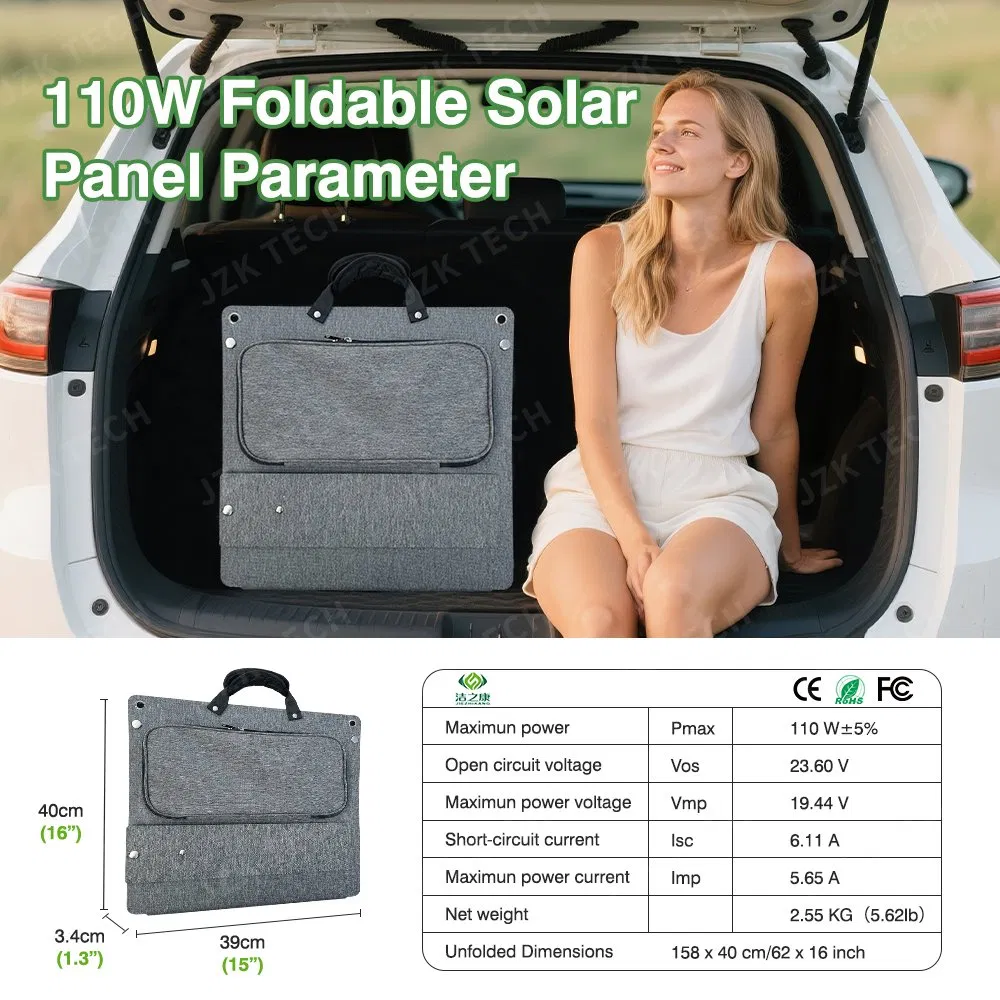110W 18V Painel Solar Portátil Dobrável de Alta Eficiência ETFE Carregador de Emergência CE/FCC