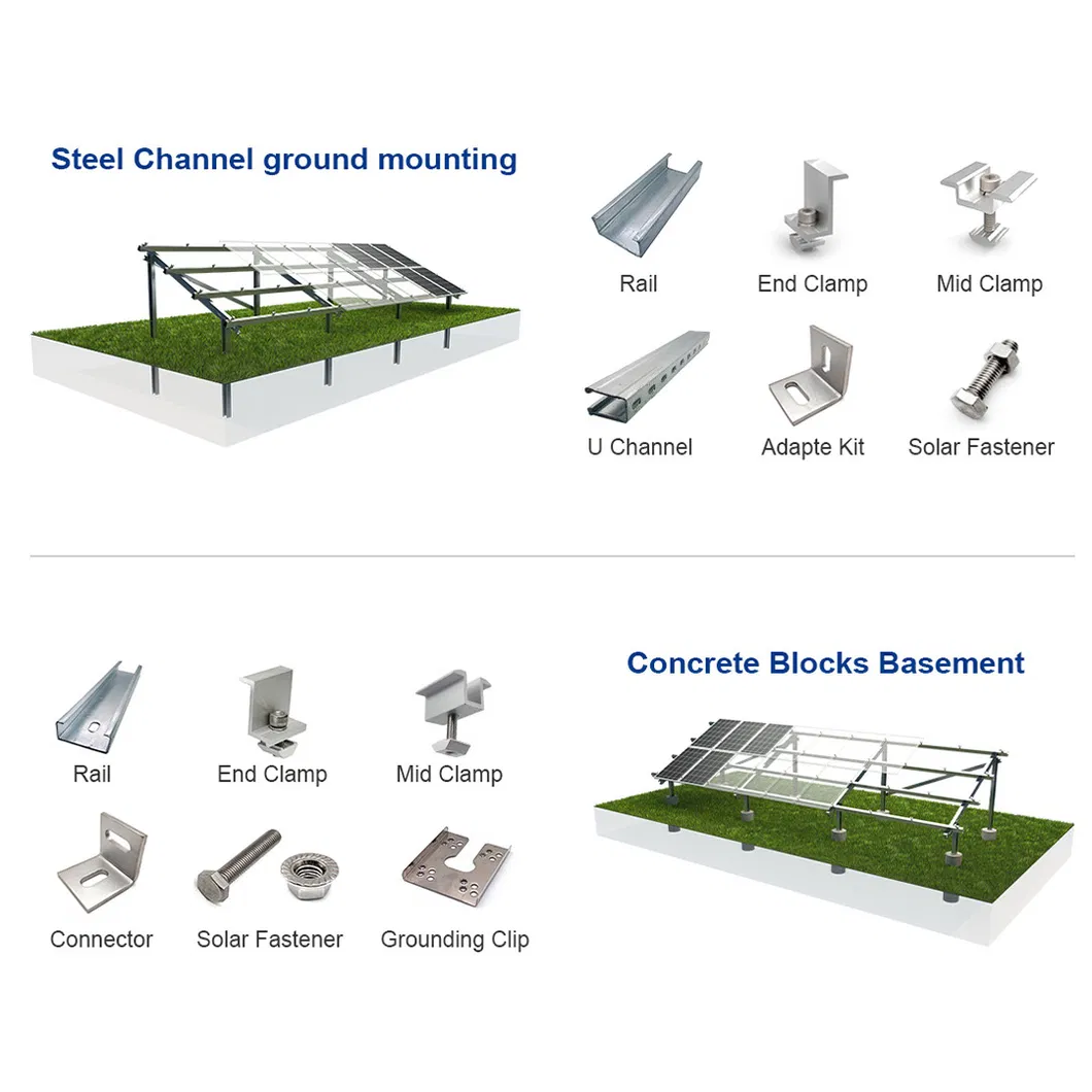 Kit Completo de Sistema de Energia Solar com Painel Solar e Montagem no Solo para Sótão de Blocos de Concreto