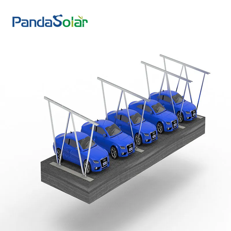 Instalação de postes e vigas do carport solar