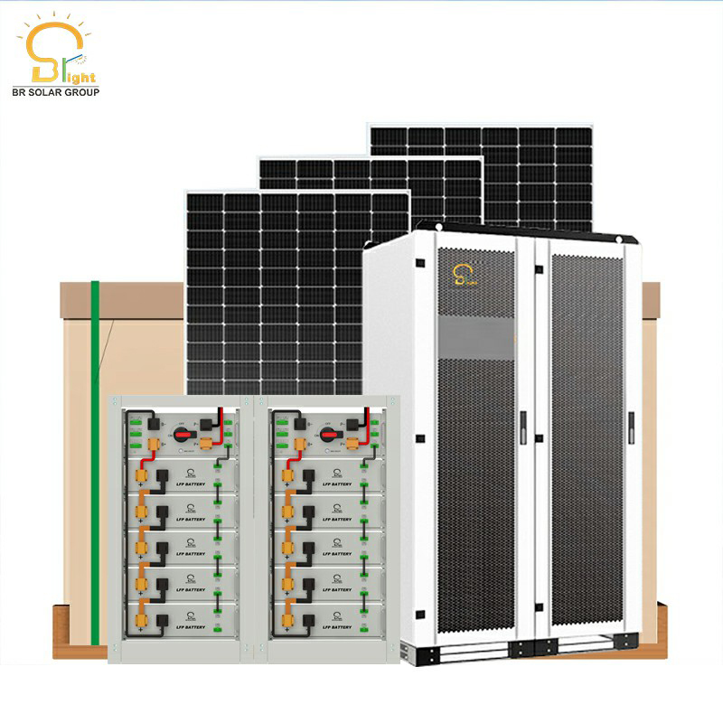 100kw Sistema Híbrido/Off Grid de Energia Solar com Bateria de Íon de Lítio Inversor Módulo PV Painéis Armazenamento de Energia Híbrido Portátil