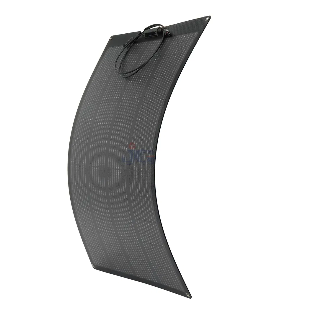 Painel Solar Monocristalino Semi Flexível Preto Personalizado 100W