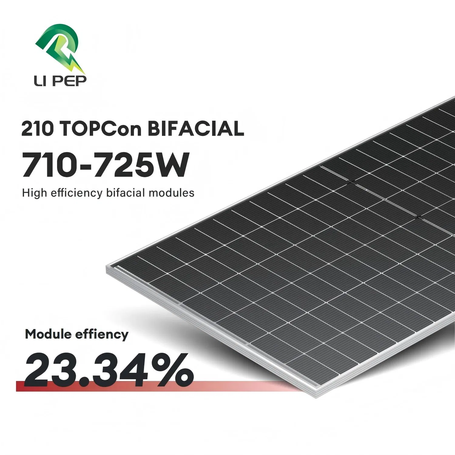 Painel Solar Bifacial de Alta Eficiência 700W/710W/720W Painel Solar Monocristalino Residencial da China Preço Competitivo e Acessível do Painel Solar