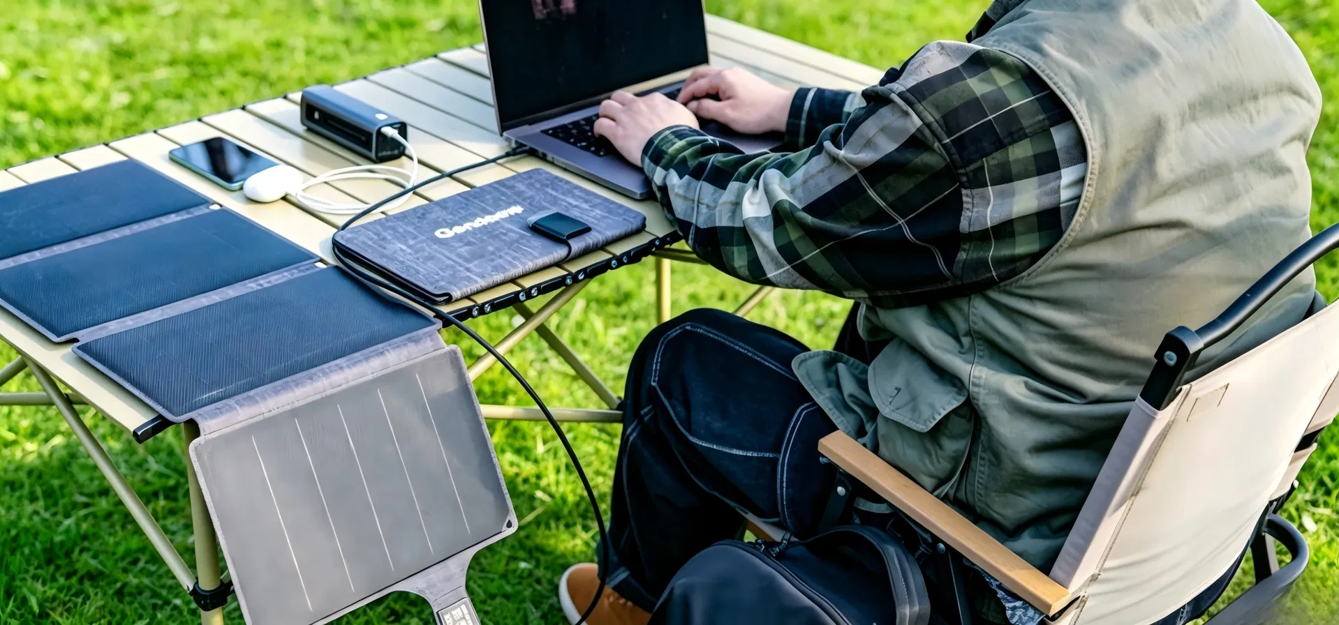 Gendome 36W Painel Solar Portátil para Aventuras ao Ar Livre Camping Caminhadas Viagens Emergência Energia