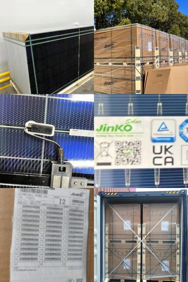 Embalagem e transporte dos painéis solares
