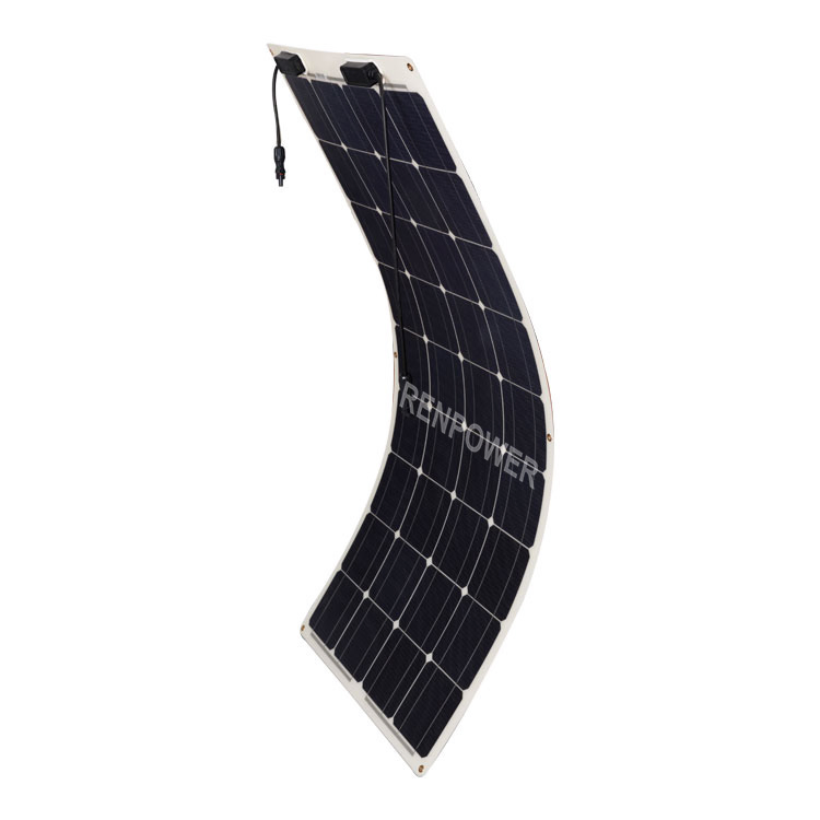 Painel Solar Monocristalino Personalizado 200W Flexível Módulo PV Leve Dobrável Impermeável para RV Iate Varanda Exterior Superfície Irregular