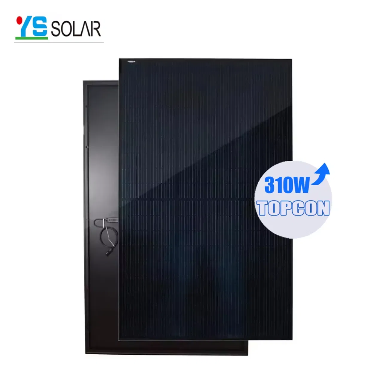 Ys 310W Painel Solar Monocristalino com Moldura Preta para Sistema de Energia Solar para Acampamento ao Ar Livre para Uso Externo