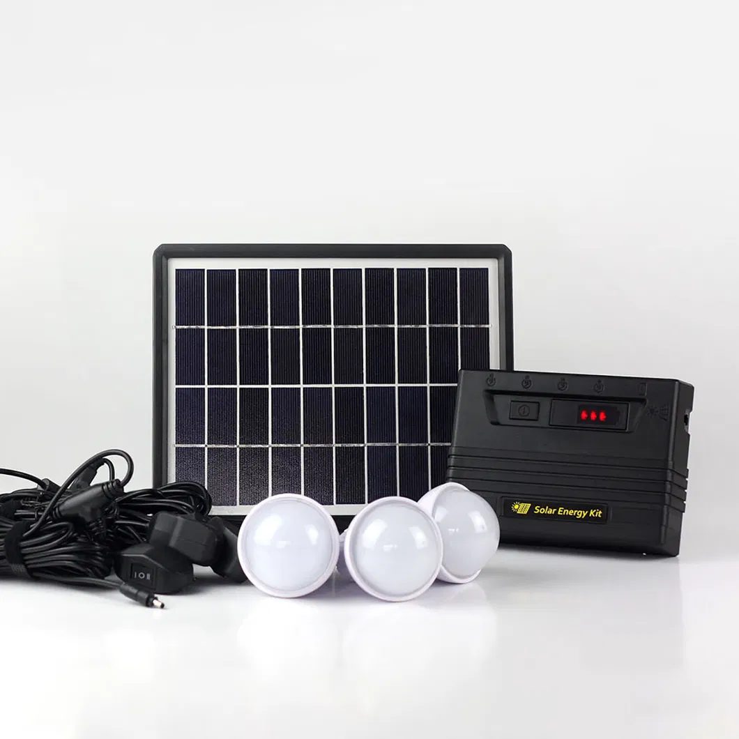 5W Sistema de Energia Solar Portátil Luz de Casa Kit de Painel Solar com 3 Lâmpadas LED