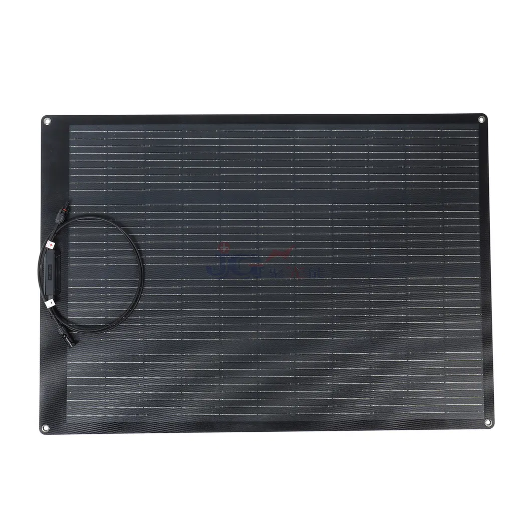 Painel Solar Monocristalino Semi Flexível Preto Personalizado 100W