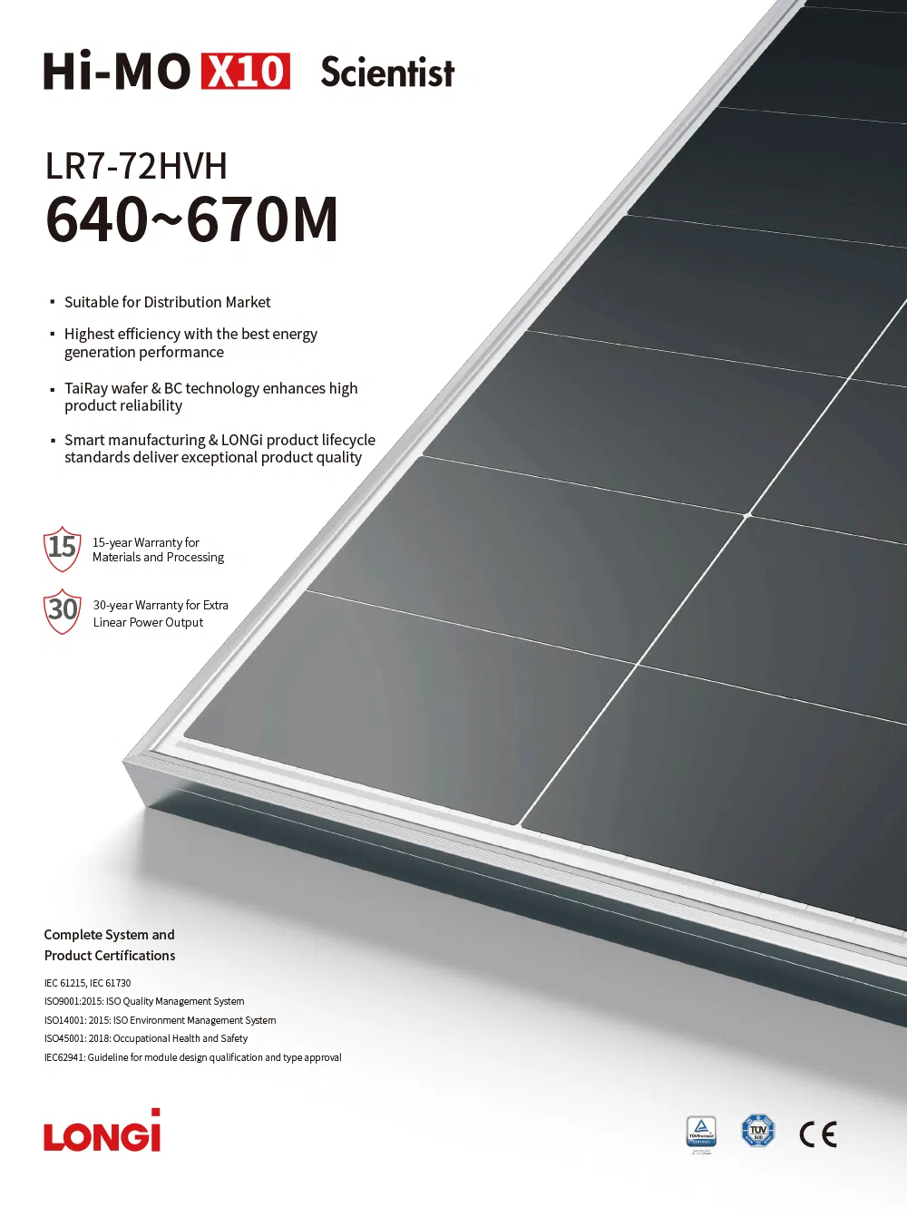 Painel Solar Série Cientista 640W-670W Módulo PV