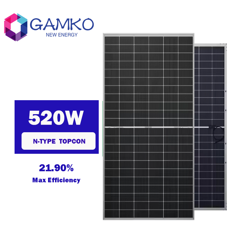 520W Todos os Módulos Solares Pretos Mono Estéticos para Telhados Residenciais de Alta Eficiência Acima de 21%