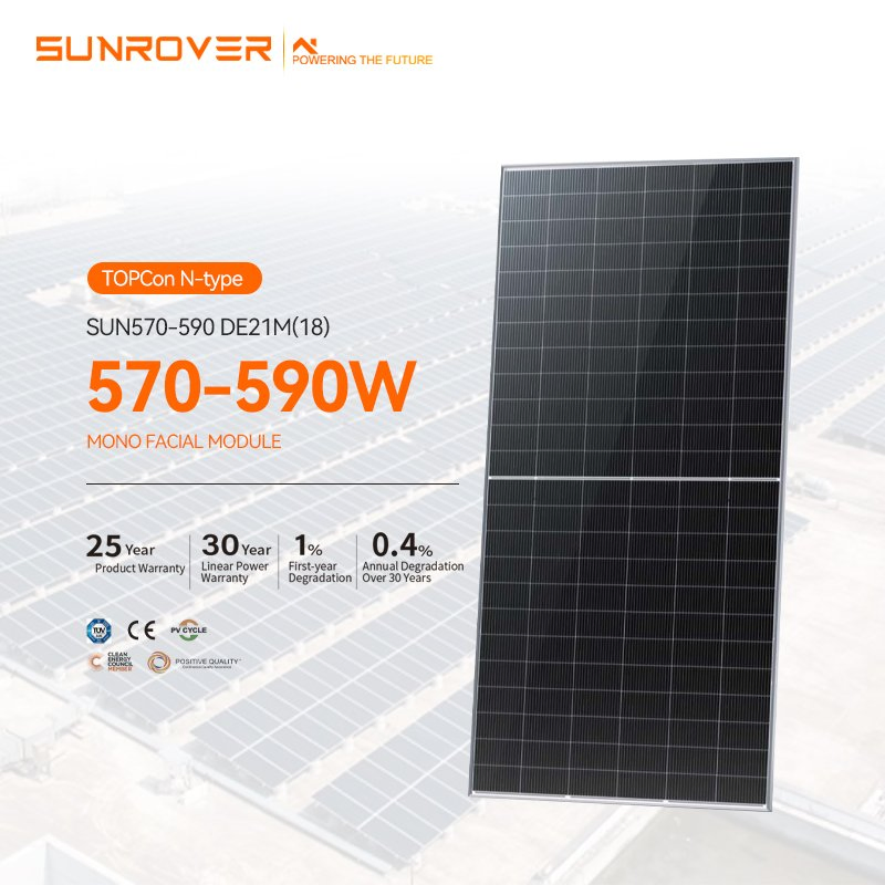 Painel Solar de Alta Qualidade 750W Módulo Fotovoltaico Monocristalino de Alta Potência N-Type com Células Metade para Venda