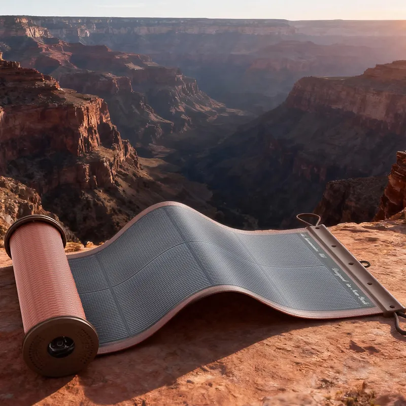 Painel Solar Flexível Portátil Rolável ETFE para Viagens ao Ar Livre - Detalhe 2