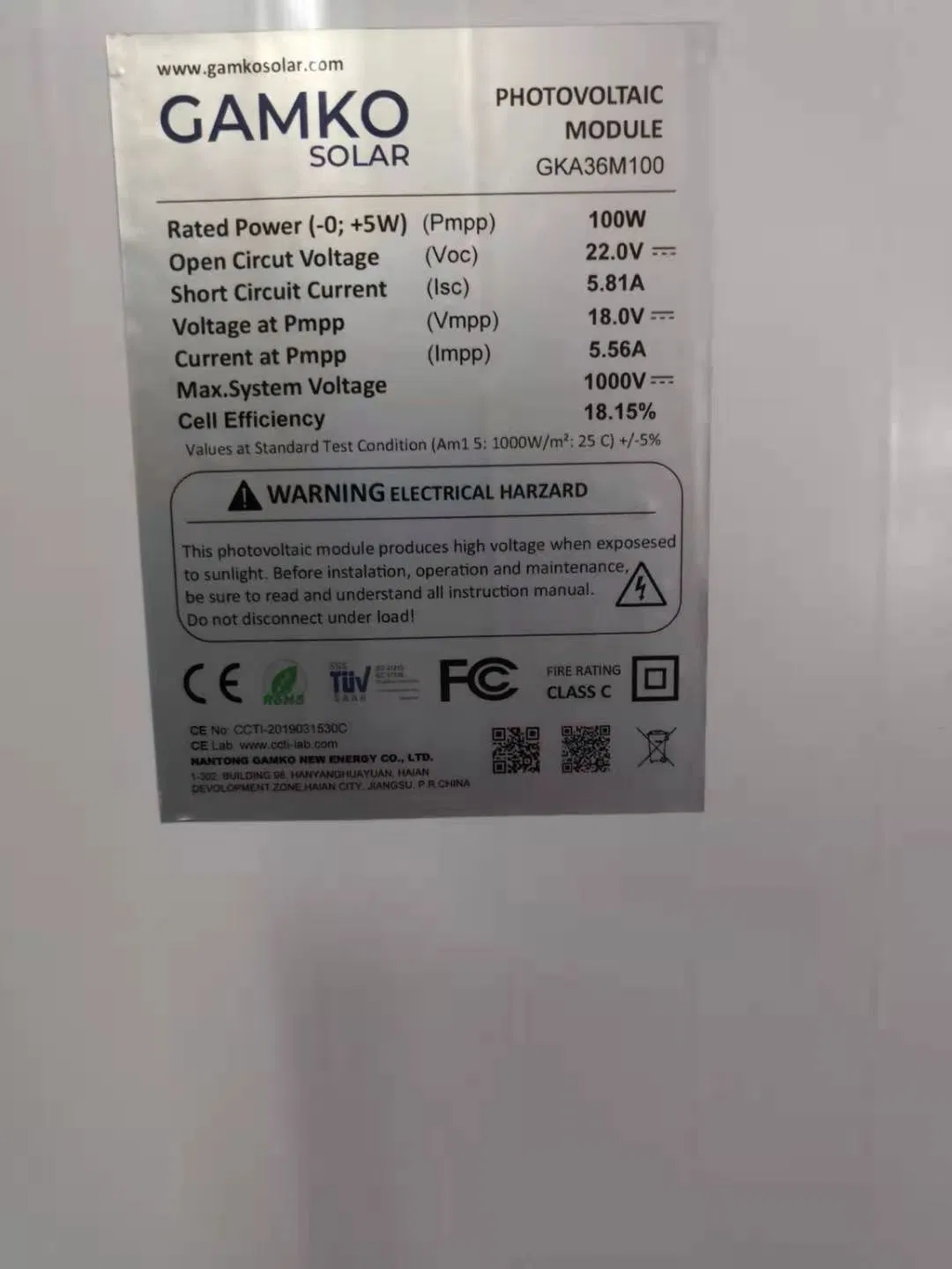 Sistema Solar Comercial de Telhado Solar 150W Painel Solar Mono