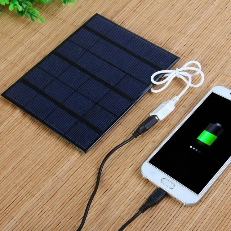 3.5W 6V Painéis Solares de Silício Policristalino com Cabo de Carga USB para Ventiladores USB, Bancos de Energia, Telefone Móvel