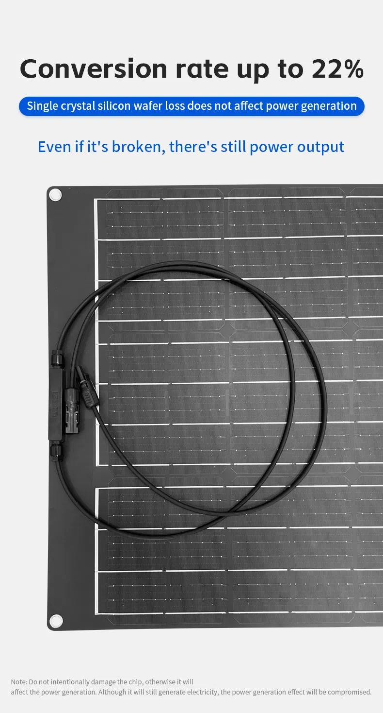 100W 18V Painel Solar Flexível Monocristalino Preto para Telhados de RV