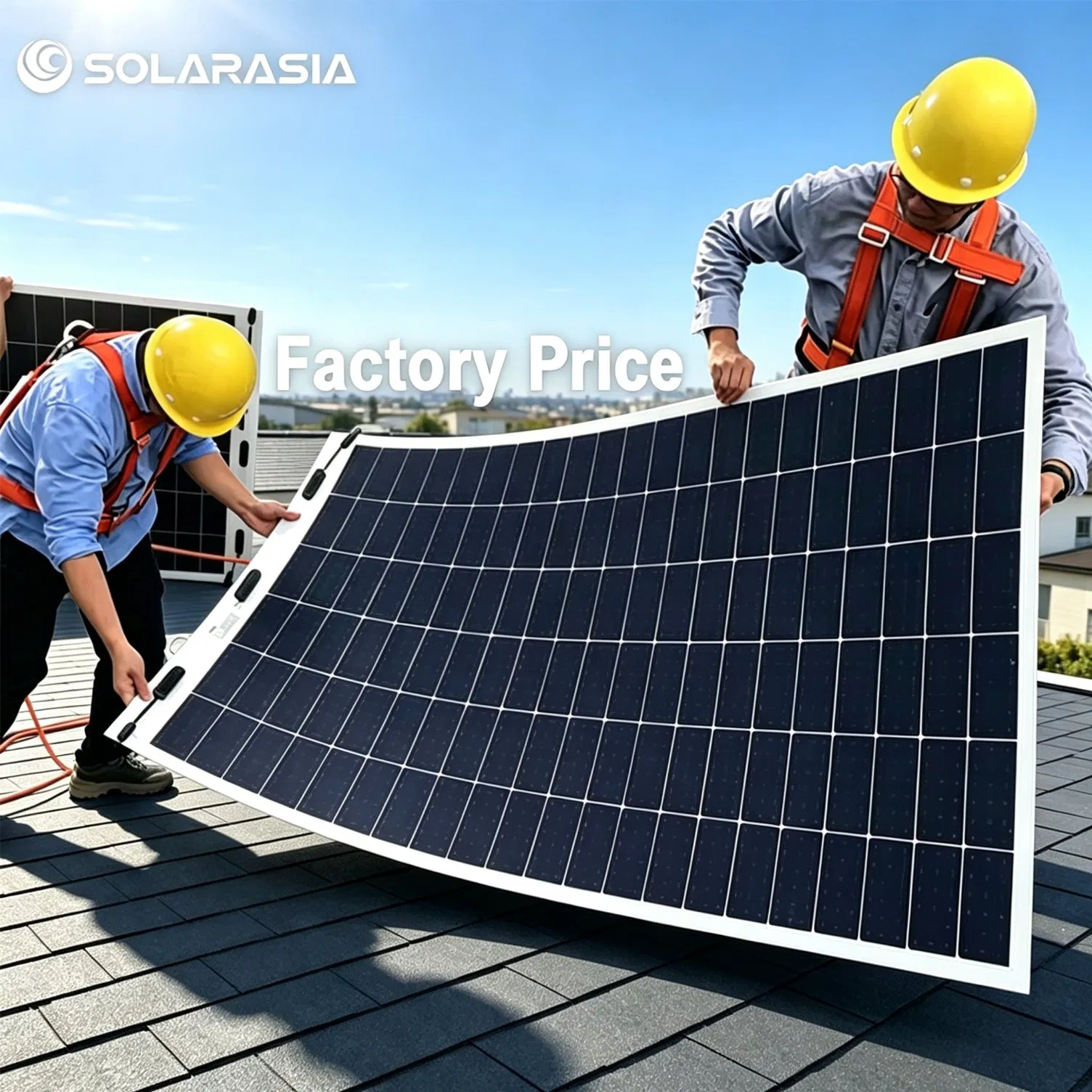 520W Módulo Solar Flexível Leve Painel Solar PV Painel Solar Flexível para Sistemas de Energia Residenciais Comerciais e Industriais