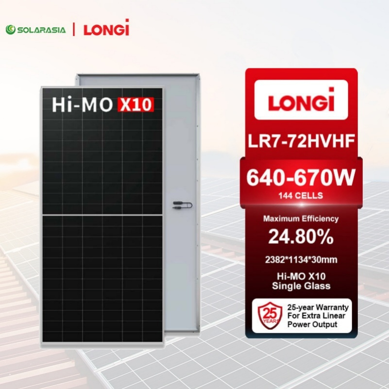 Preço do Painel Solar Longi Hi-Mo X10 Série Cientista 640W 645W 650W 655W 660W 665W 670W Painel Solar Transparente para Fazenda Solar Módulo PV