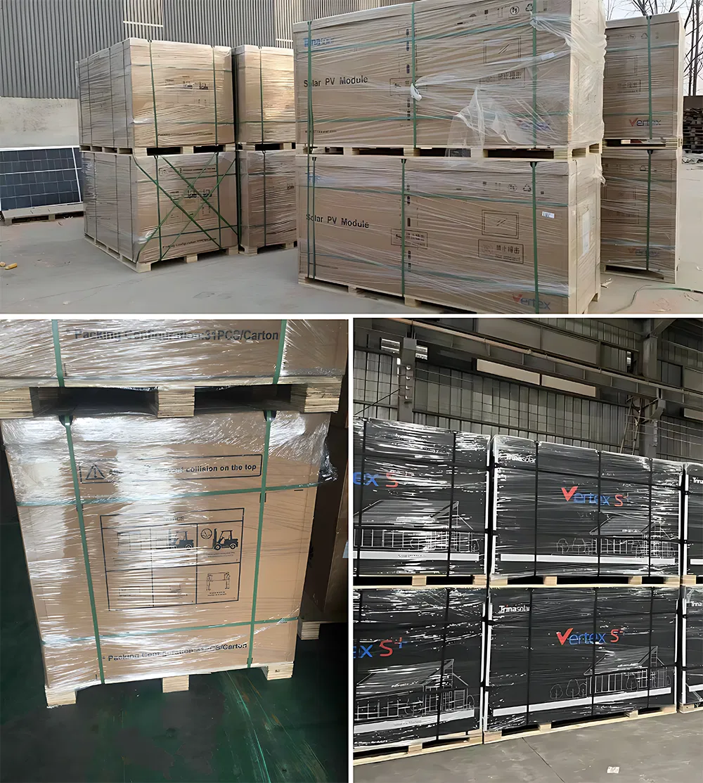 Embalagem e transporte de módulos solares