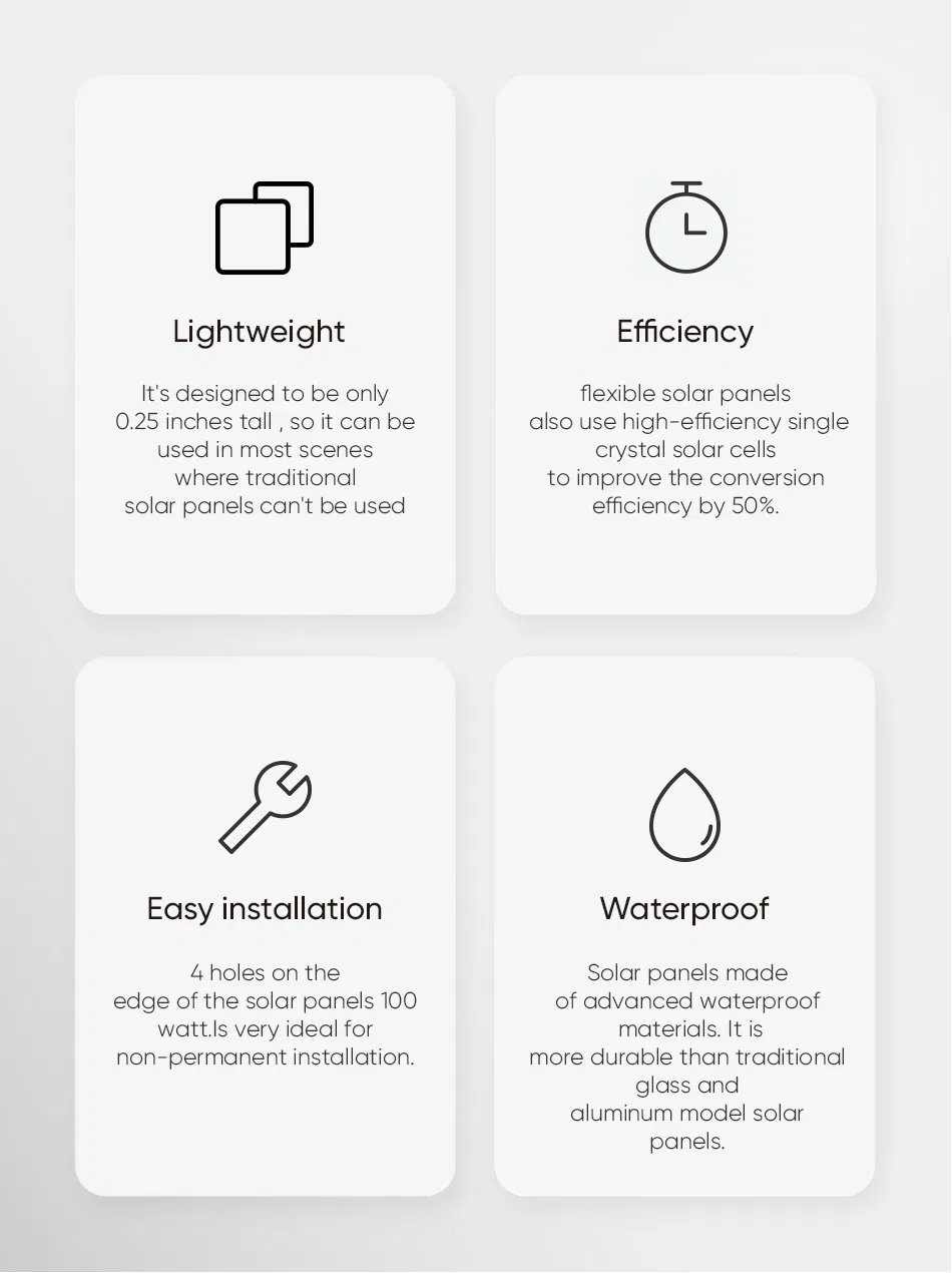 Painel Solar Fotovoltaico Mono Flexível Sunpower com Célula de Módulo PV para Telhado