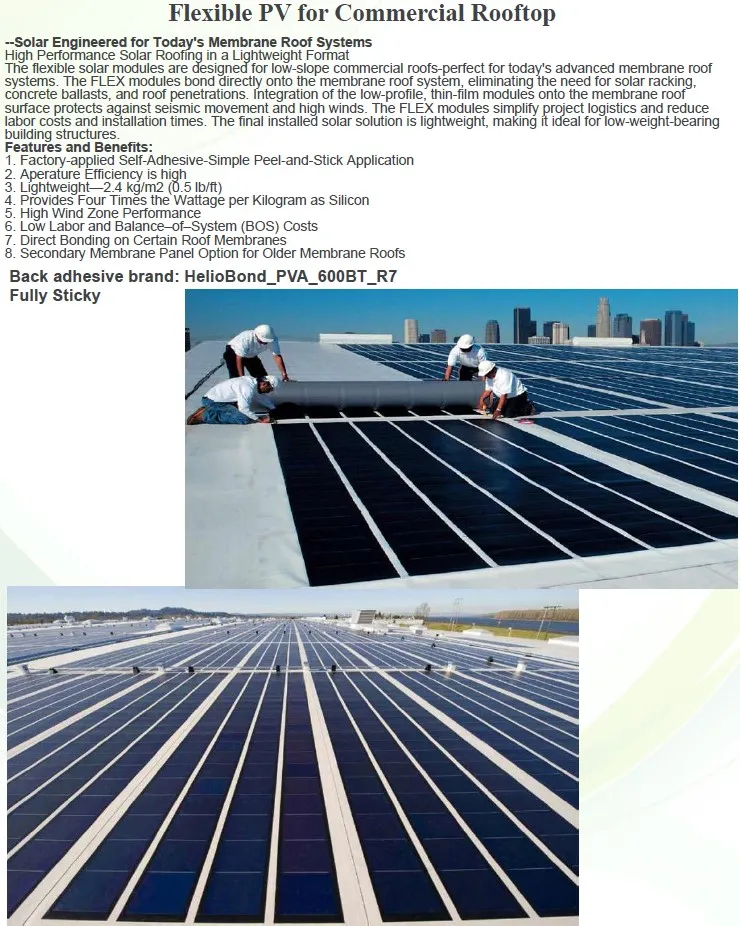 Flex-03ns Série de Painel Solar Flexível CIGS Autoadesivo (FLEX-03NS) 70W-80W