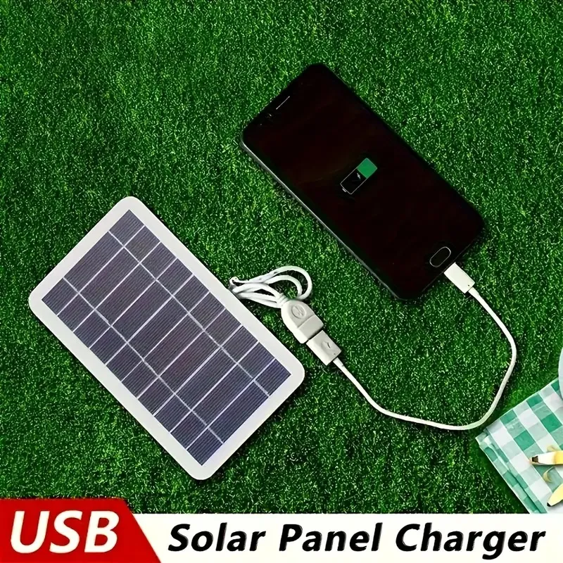 2W 5V Painel Solar Fotovoltaico USB Portátil Mini Placa de Carregamento para Uso Externo para Carregamento de Telefone Móvel