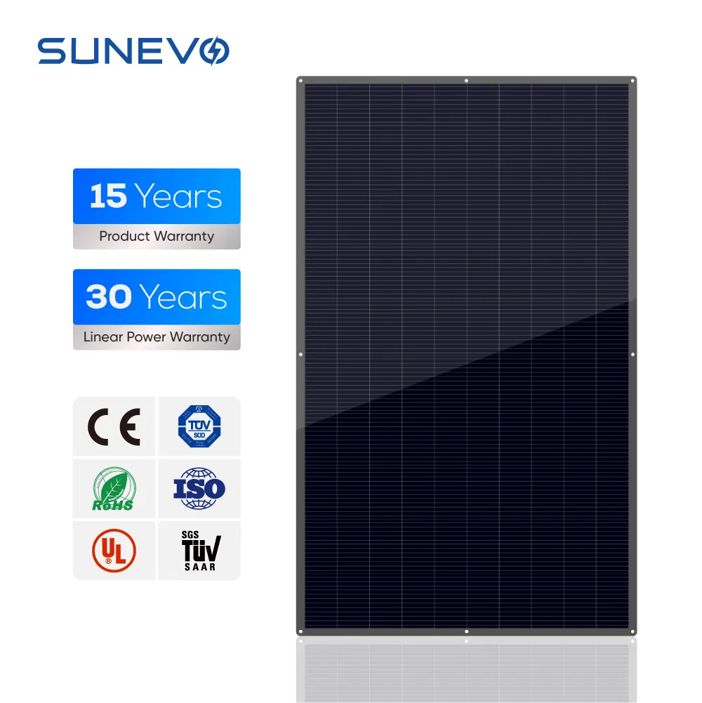 Kit de Painéis Solares Flexíveis e Impermeáveis Sunevo IP65 12V 500W 550W Leves para Superfícies Curvas RV Van Caminhão Marinho