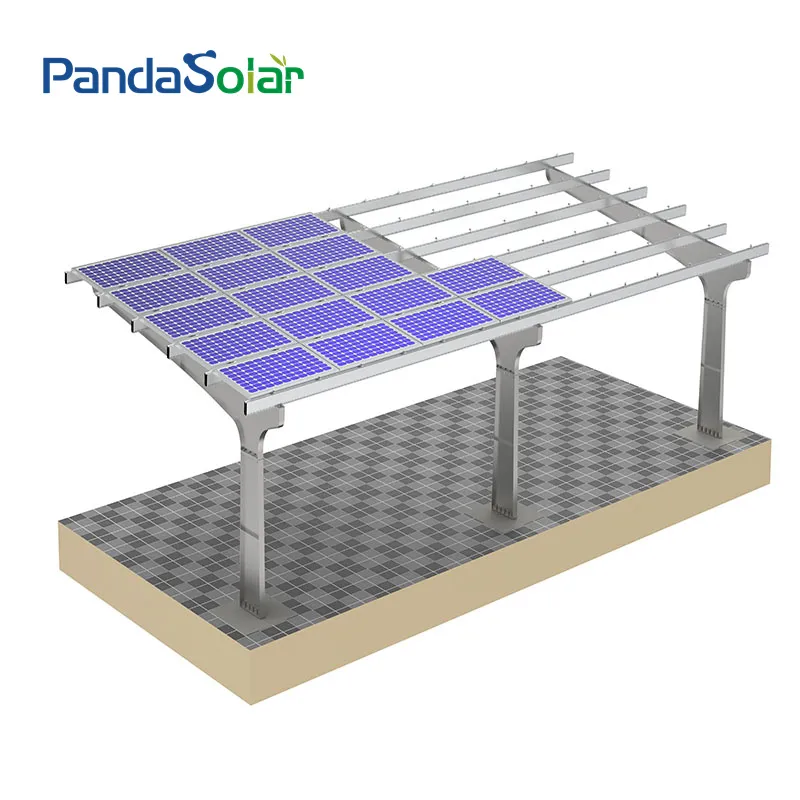 Estrutura de suporte de carport solar em aço