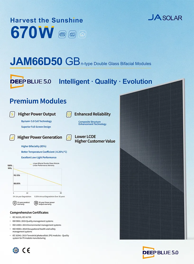 Ja Solar Deepblue 5.0 Painel Solar de Alta Eficiência