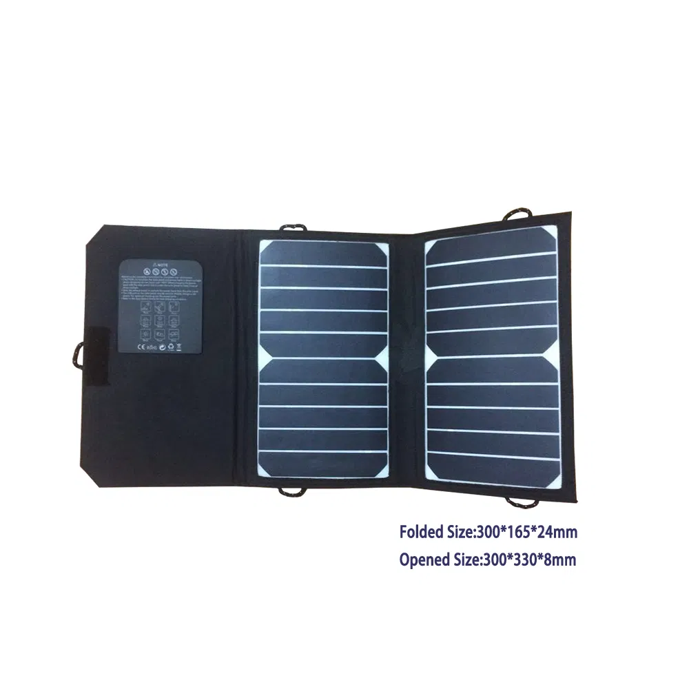 15W Carregador Solar Dobrável à Prova d'Água Painel Solar Portátil com Saída USB para Carregador de Telefone Móvel para Camping Caminhadas Fonte de Energia