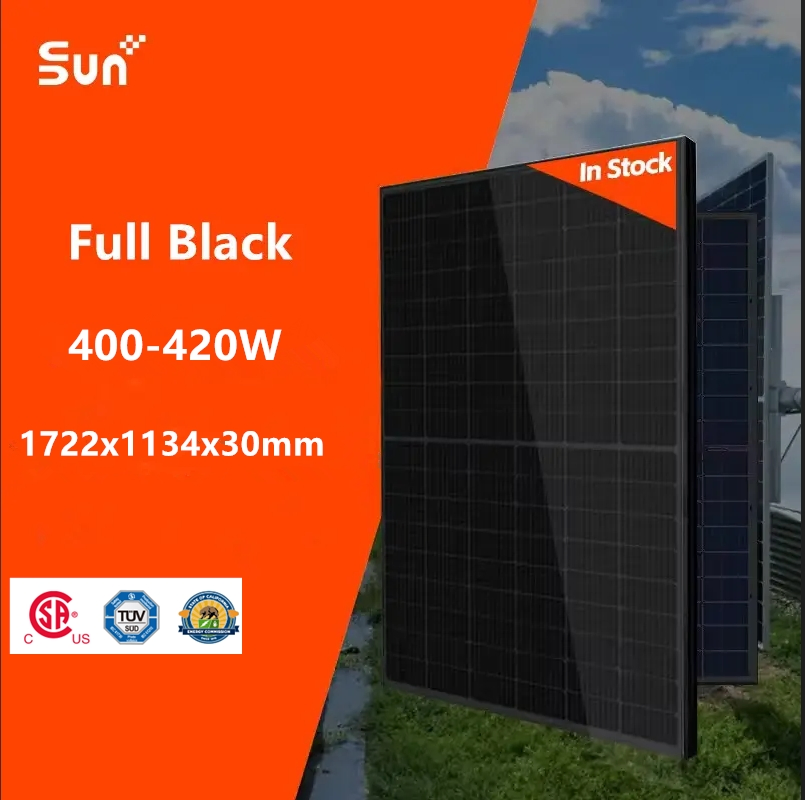 Sunplus 420W Painel Solar Monocristalino Todo Preto para Instalações em Telhados