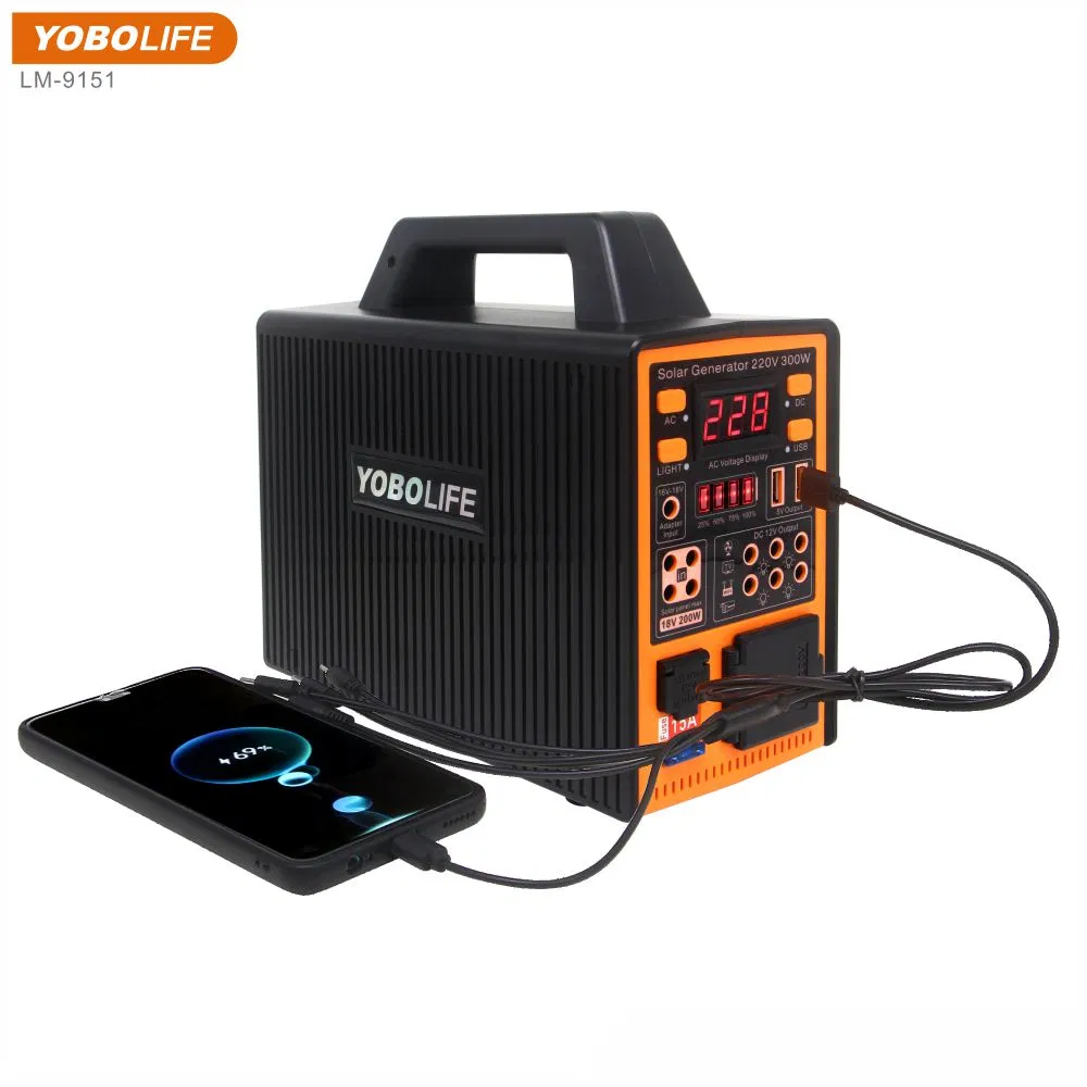 Painel Solar Portátil de Alta Eficiência Yobolife Off Grid 150W para Camping ao Ar Livre Sistema de Energia Solar Móvel para Casa