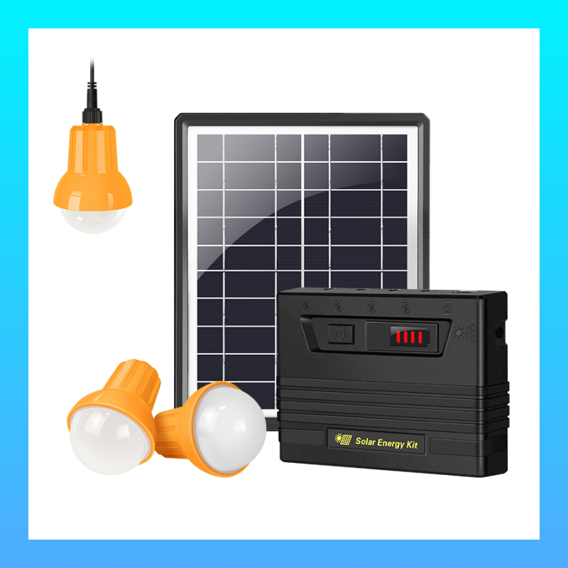 5W Sistema de Energia Solar Portátil Luz de Casa Kit de Painel Solar com 3 Lâmpadas LED