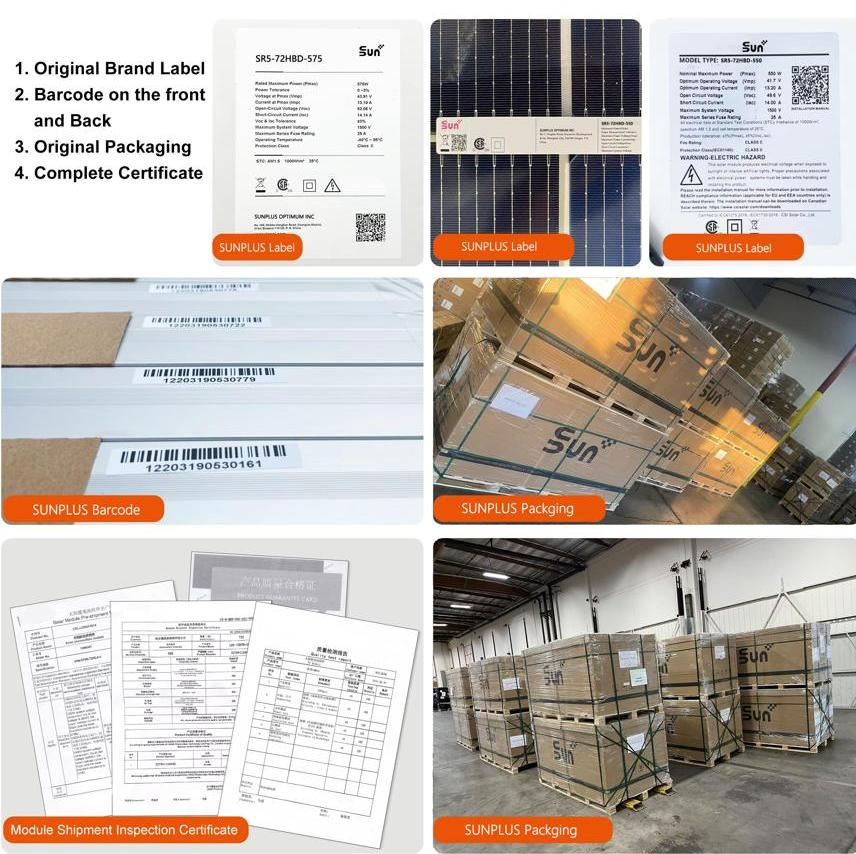 Sunplus N-Type Solar Panel 700W for Residential Solar Energy Storage