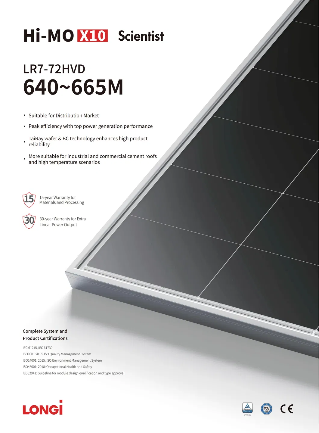 Painel Solar Bifacial Longi 650W Hi-Mo X10 Cientista Lr7-72hvd