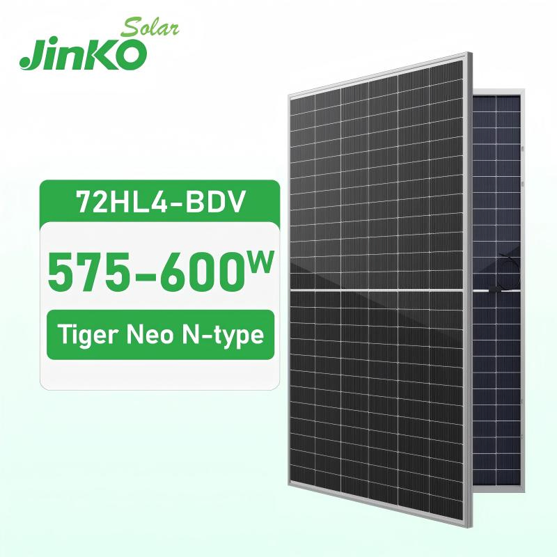 Módulo PV Bifacial Tipo B Jinko Topcon 570W 575W 580W 585W 590W 600W 620W com Painel Solar de Vidro Duplo Preço