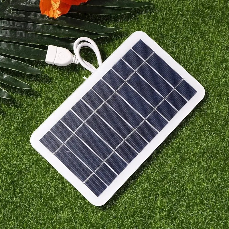 2W 5V Painel Solar Fotovoltaico USB Portátil Mini Placa de Carregamento para Uso Externo para Carregamento de Telefone Móvel
