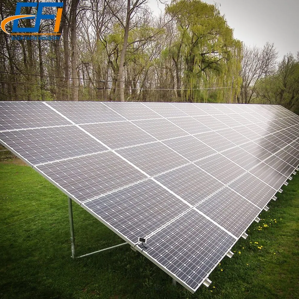 Kits de Montagem de Painéis Solares com Inclinação para Montagem no Solo para Sistema de Painéis Solares