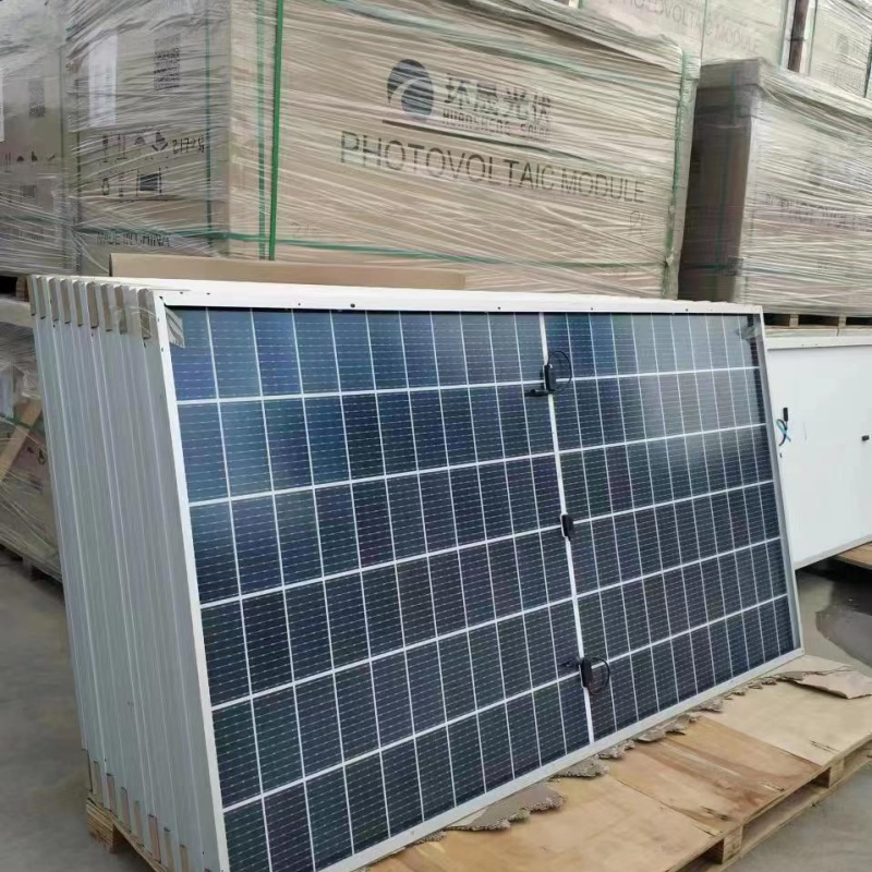 Painéis Solares 600W Painéis Solares de Vidro Duplo Bifaciais para Residencial