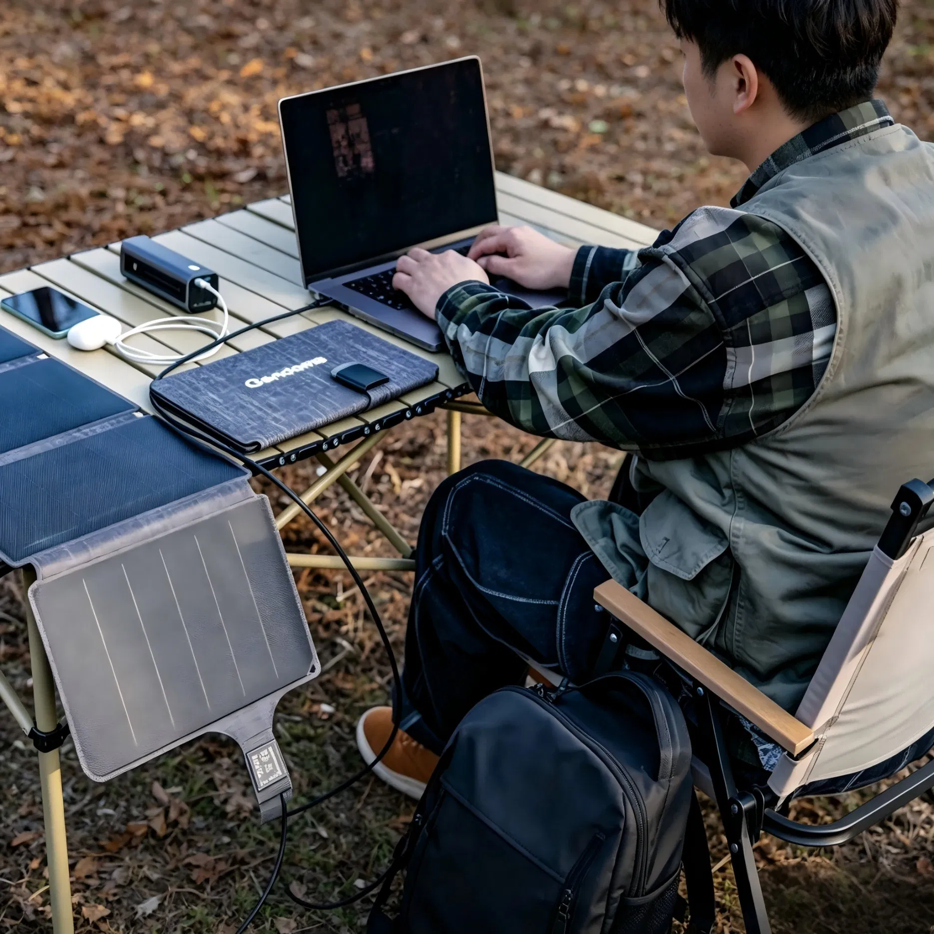 Gendome 36W Painel Solar Portátil para Aventuras ao Ar Livre Camping Caminhadas Viagens Emergência Energia