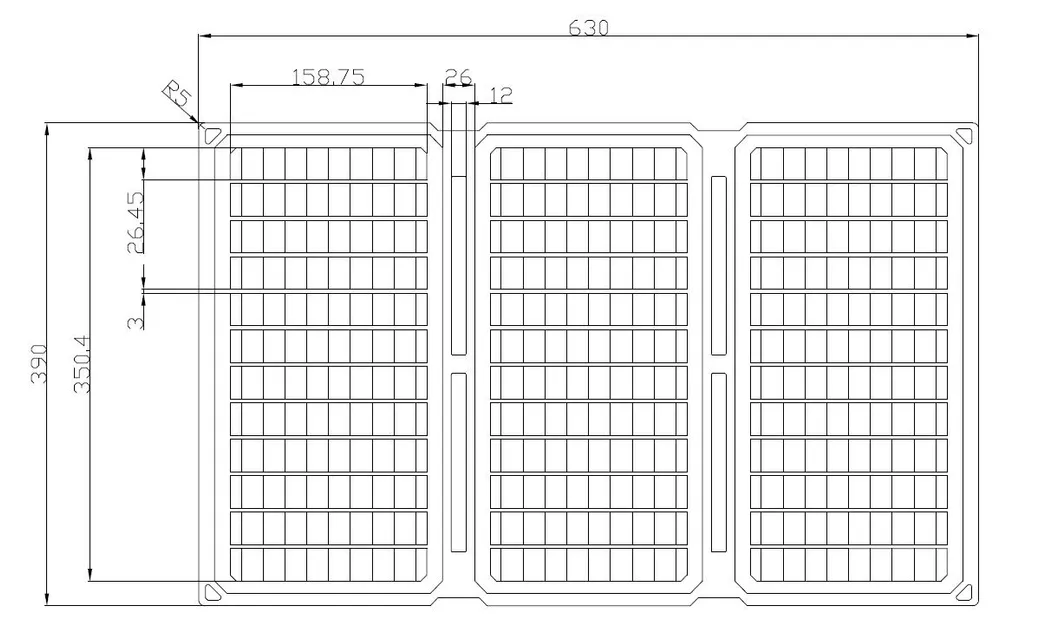 30W Painel Solar PV Portátil Bc com Saída USB/Typec/DC para Telefone ao Ar Livre Offgrid