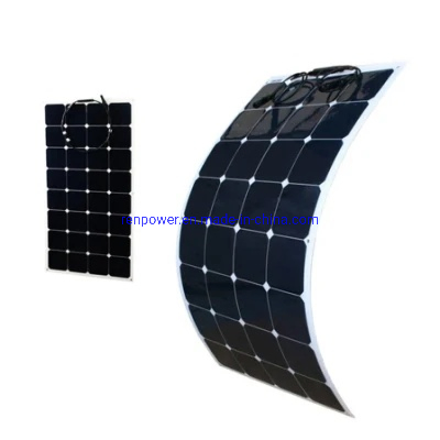 100watt 12volt Kit de Painel Solar Flexível para Casa Off Grid, RV, Barco e Superfícies Irregulares: 2PCS 120W Painel Solar Bc + 30A 12V Controlador de Carregamento + Cabo Solar